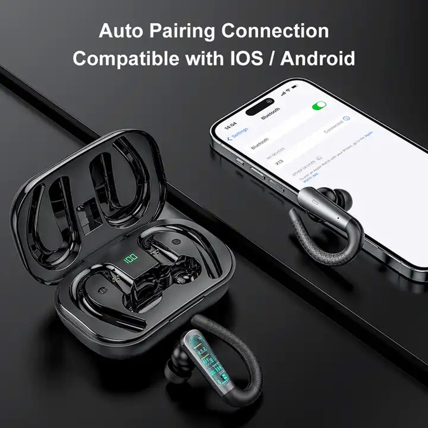 Wireless Earbuds Bluetooth Headset With LED Display