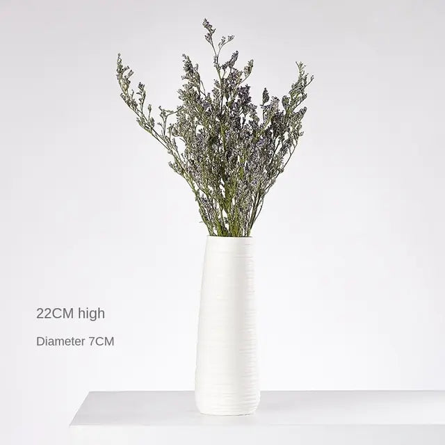 Modern Minimalist White Hemp Rope Ceramic Vase