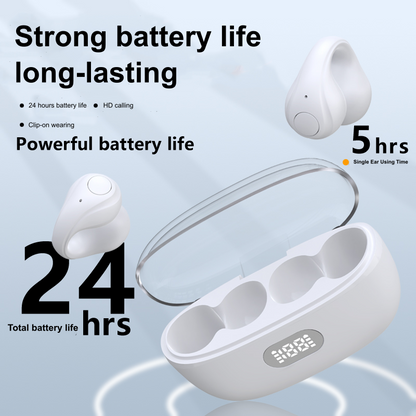 Clip-On Wireless Earbuds with  LED Display