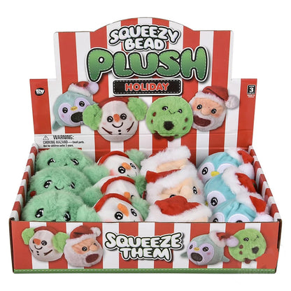 Christmas Squeezy Bead Plush Stocking Stuffer Kids Toy