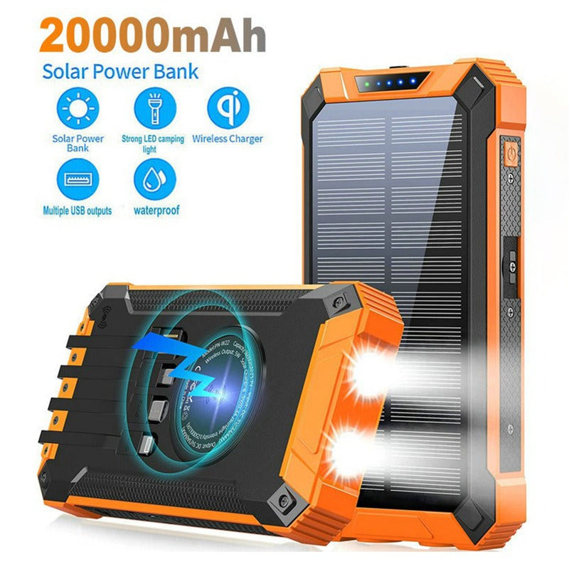 Wireless charging solar power bank 20000 mAh