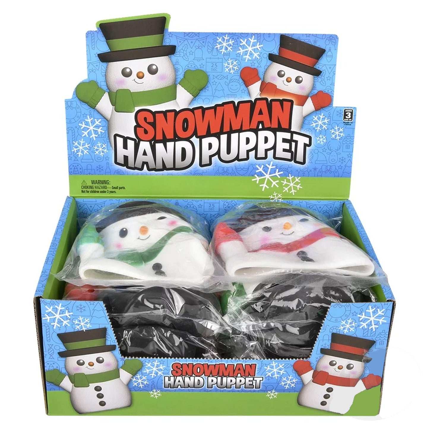 6" Christmas Snowman Hand Puppet Kids Toy In Bulk