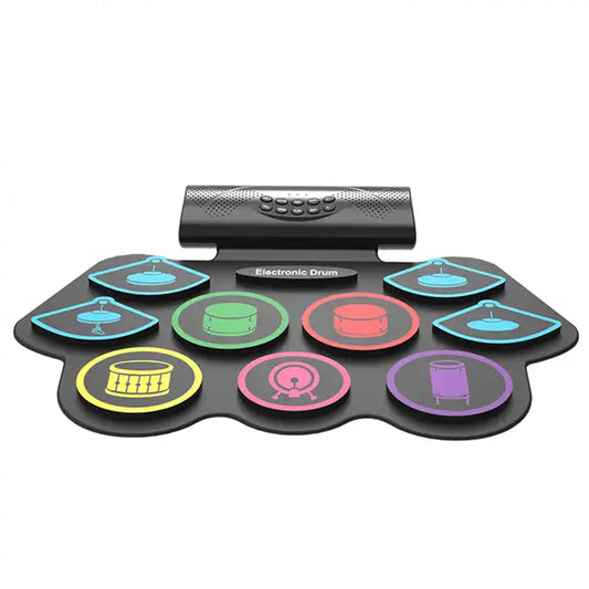 Portable USB Electronic Drum Pad Kit With Built-in Speaker